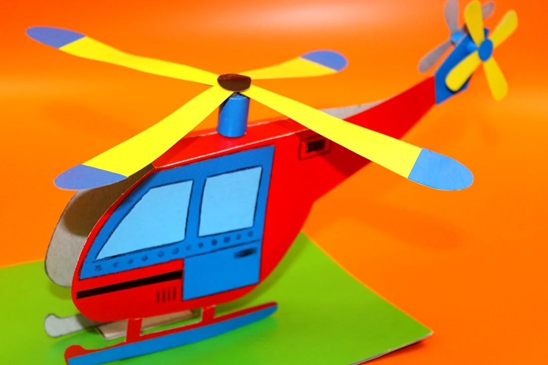 Вертолет аппликация из бумаги открытка