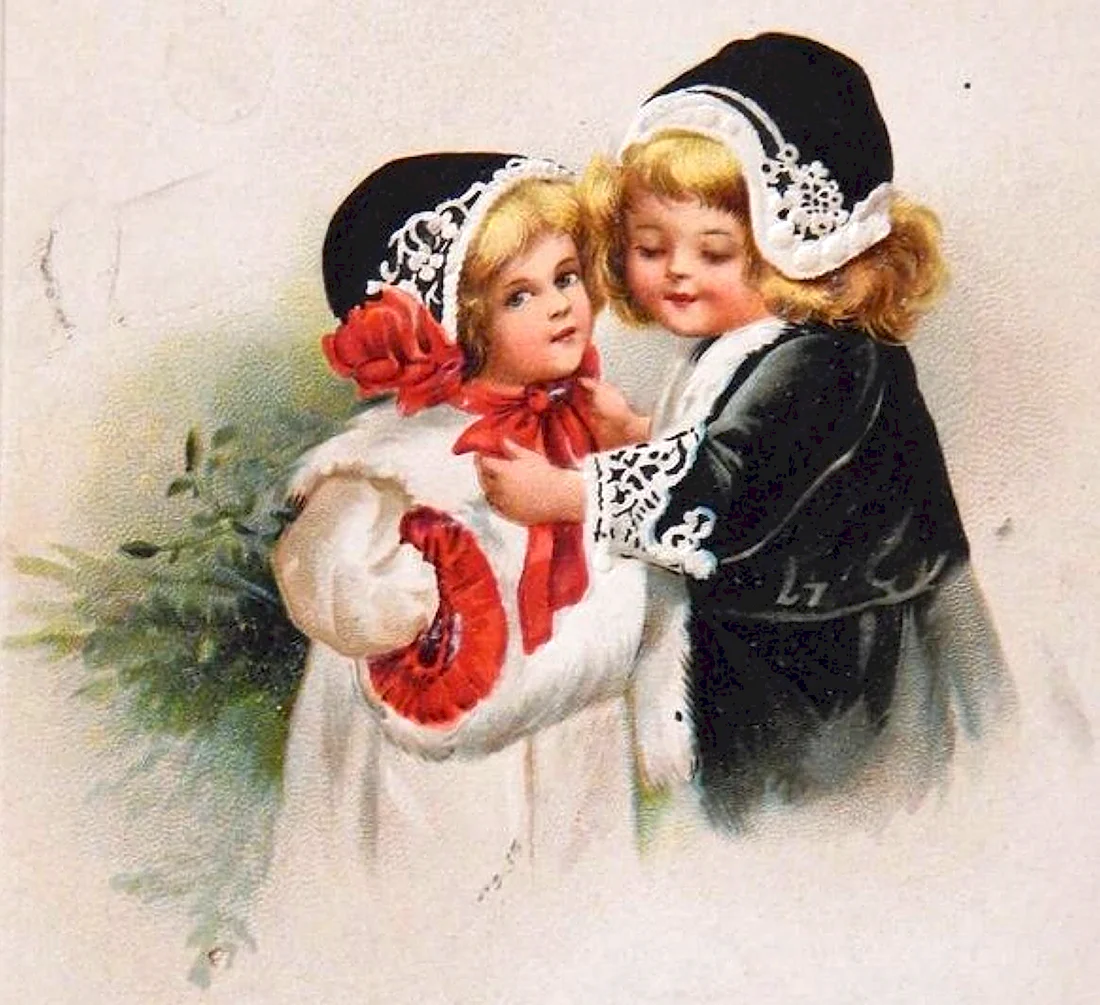 Викторианские Рождественские открытки. Открытка для мужчины