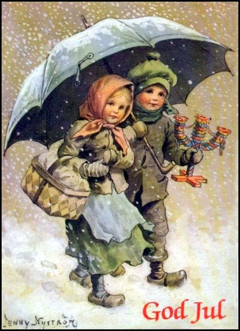 Винтажная открытка с детьми зимняя. Открытка для мужчины