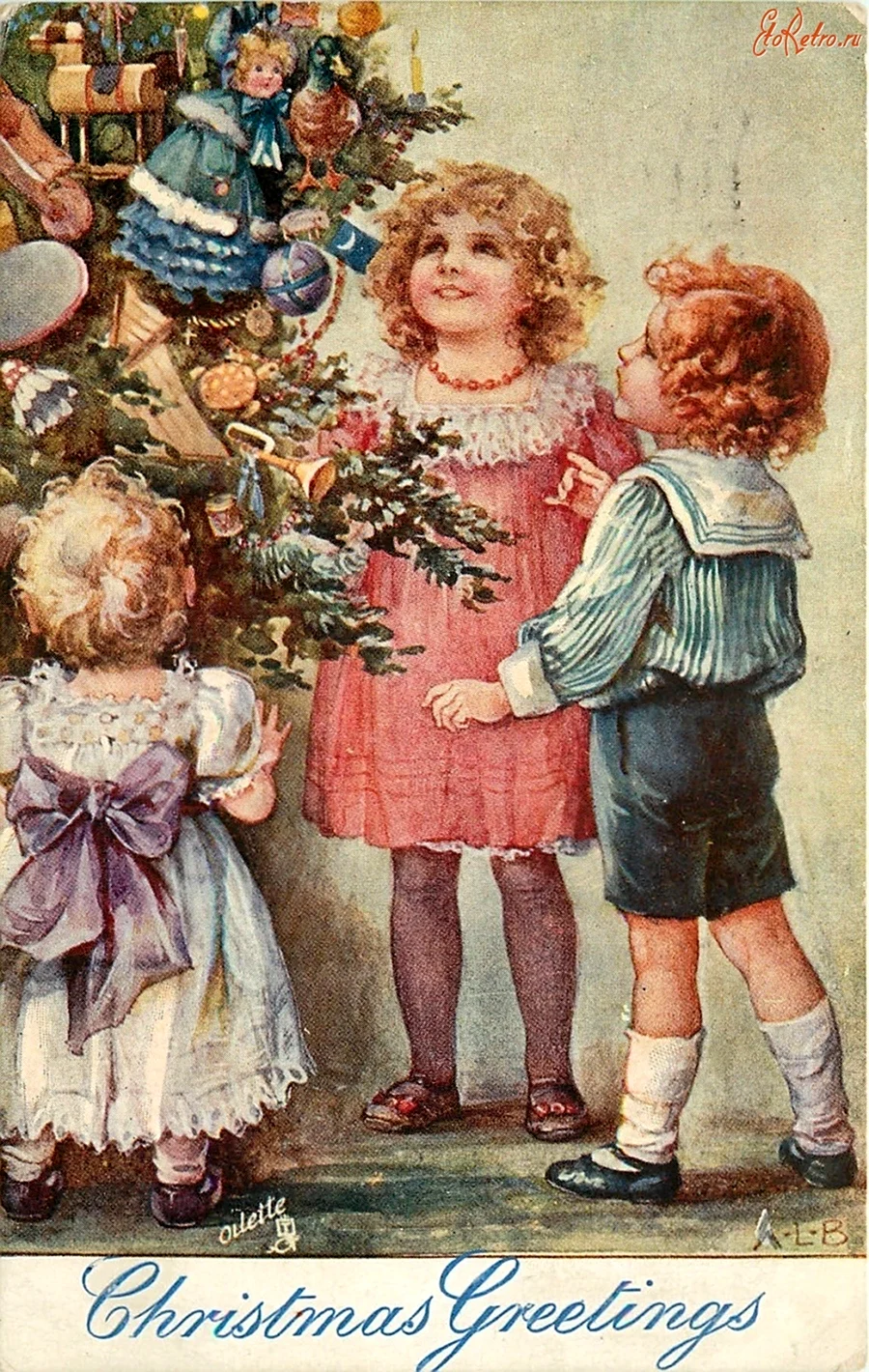 Винтажные открытки к Рождеству.a.l. Bowley. Открытка для мужчины