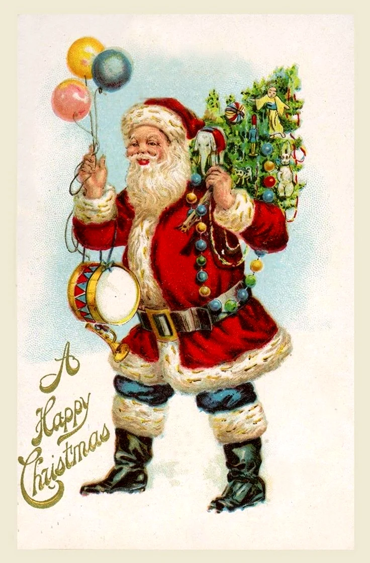 Винтажные открытки с Санта Клаусом открытка