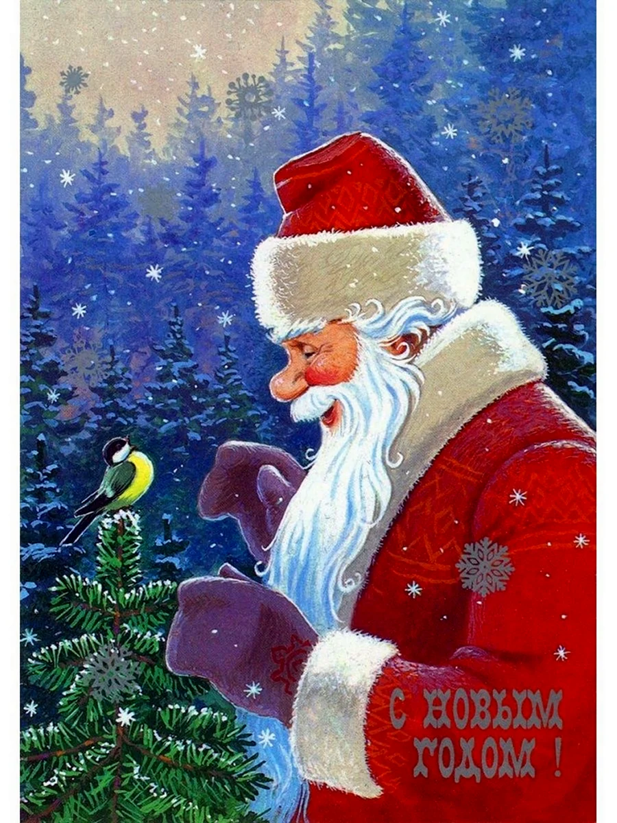 Дед Мороз Зарубин. Открытка с поздравлением