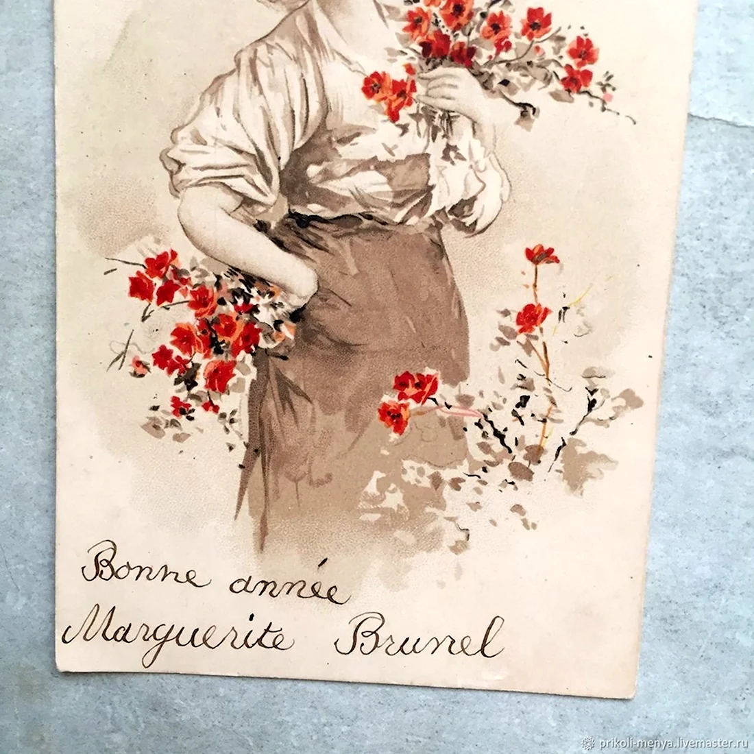 Французские открытки с цветами. Открытка с юбилеем. Поздравление с юбилеем