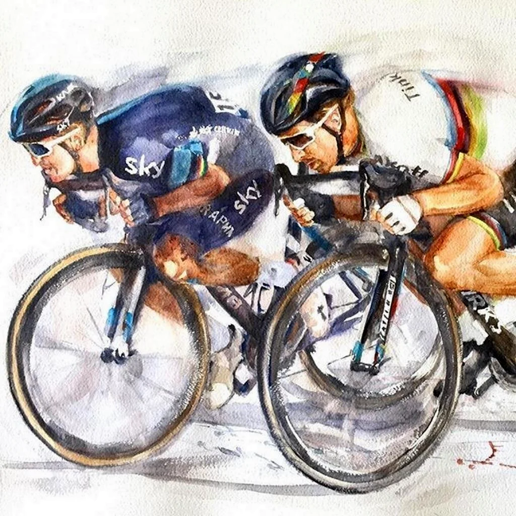 Иллюстрация Велоспорт. Открытка с поздравлением
