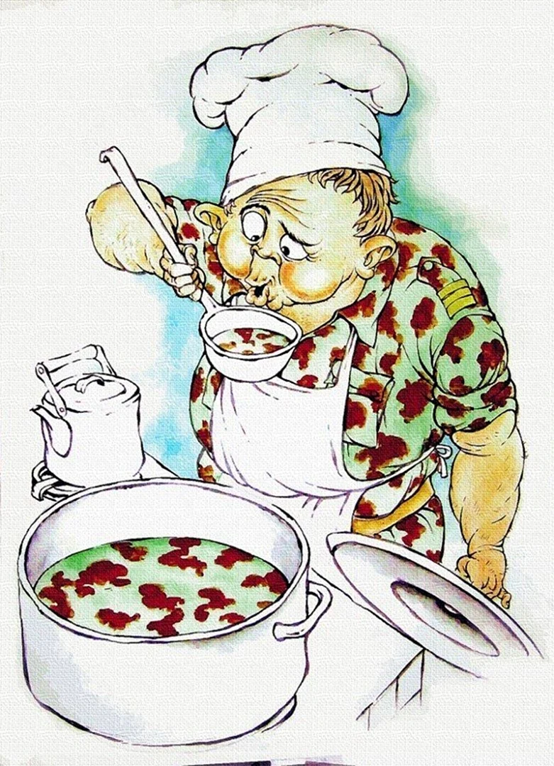 Карикатуры на поваров. Прикольная открытка