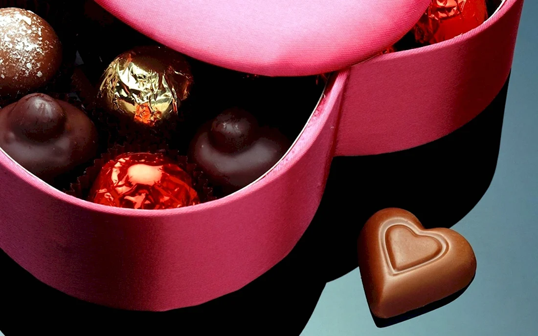 Коробка шоколадных конфет. Поздравление на праздник