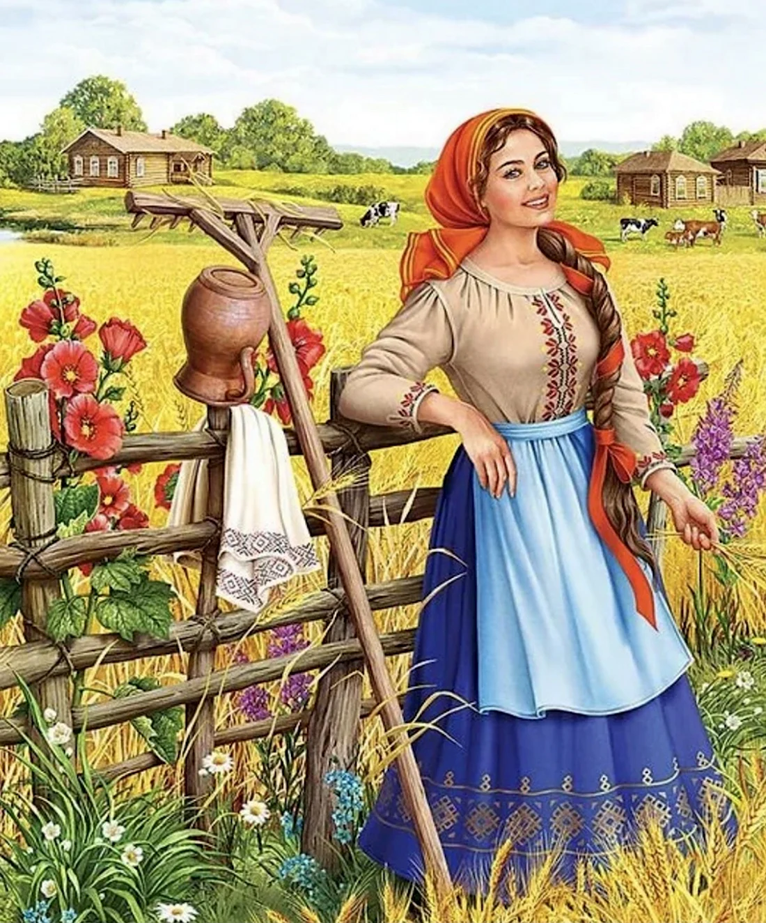 Красивые женщины в русских селеньях. Поздравление на праздник