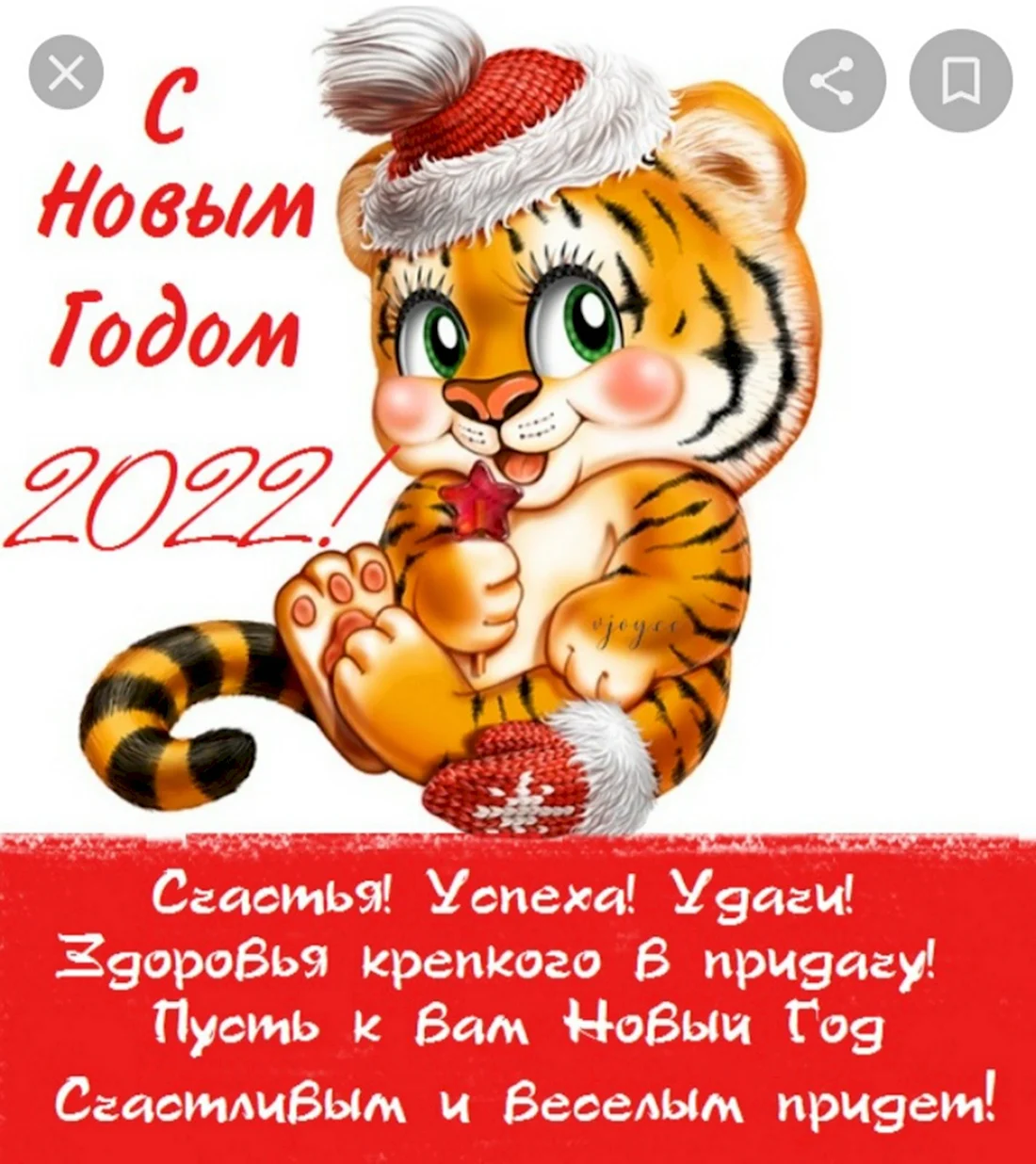 Новогодние открытки с тигром. Прикольная открытка