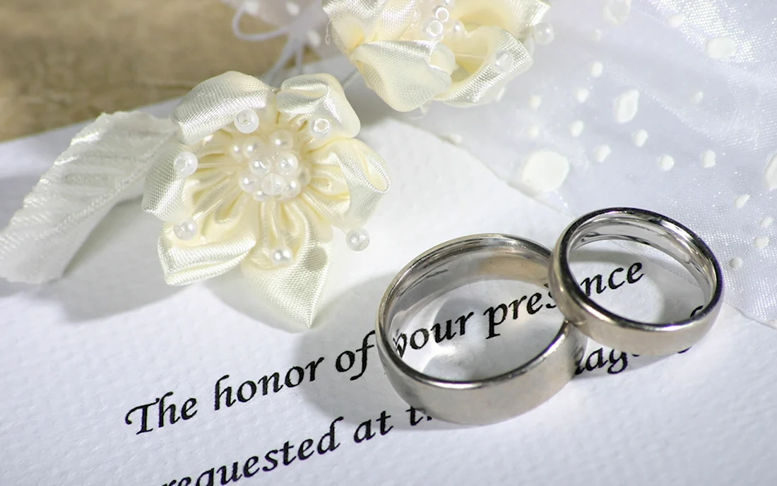 Открытка на свадьбу серебряное кольцо. Свадебная открытка