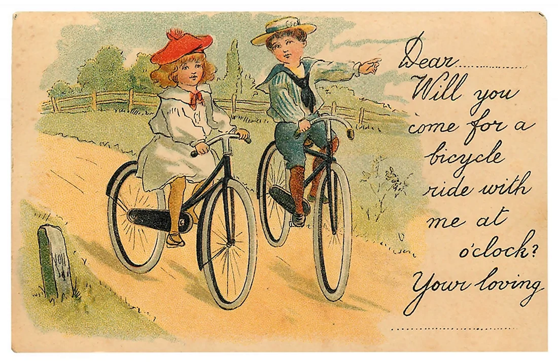 Открытка «велосипед». Поздравление на праздник