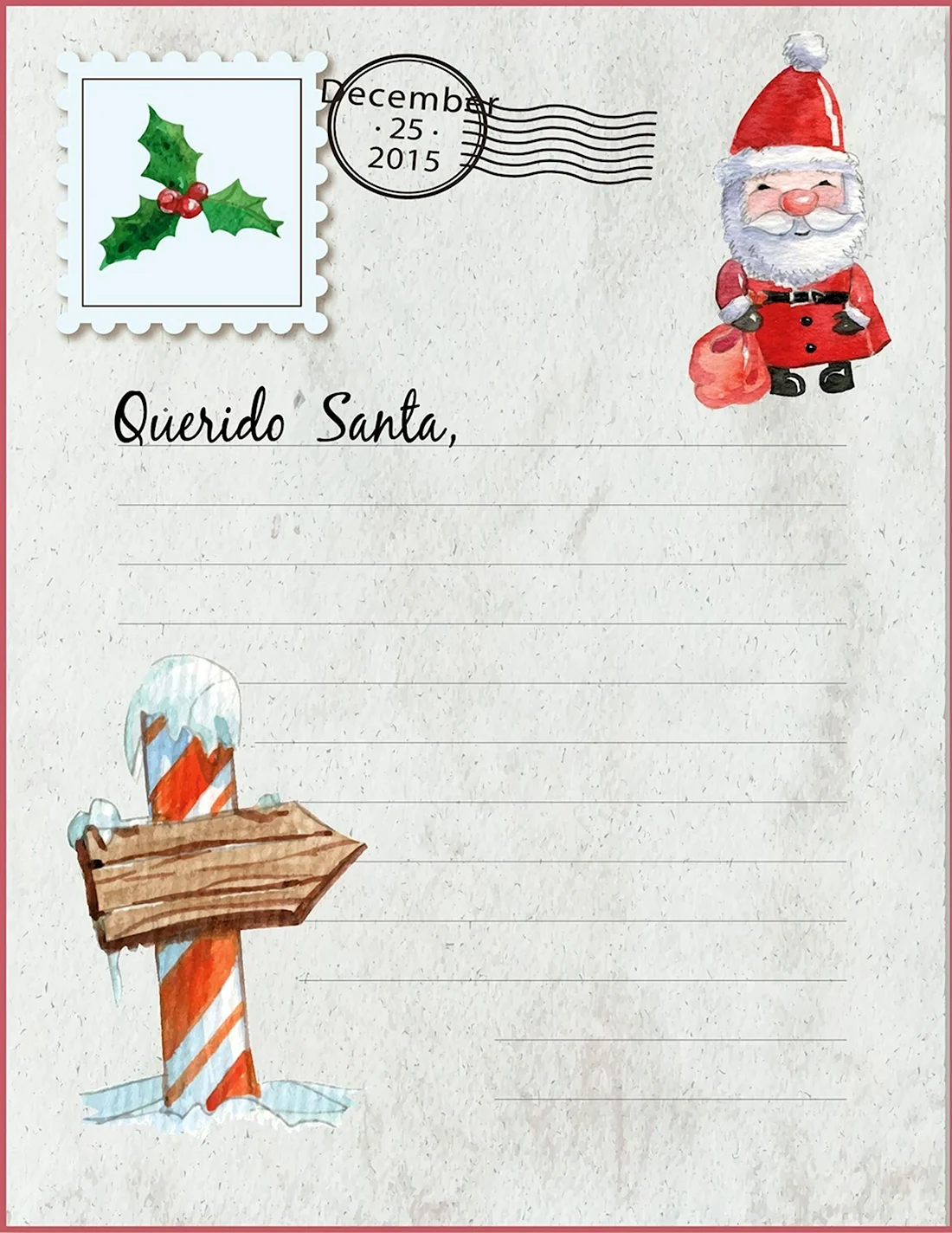 Письмо Санта Клаусу открытка