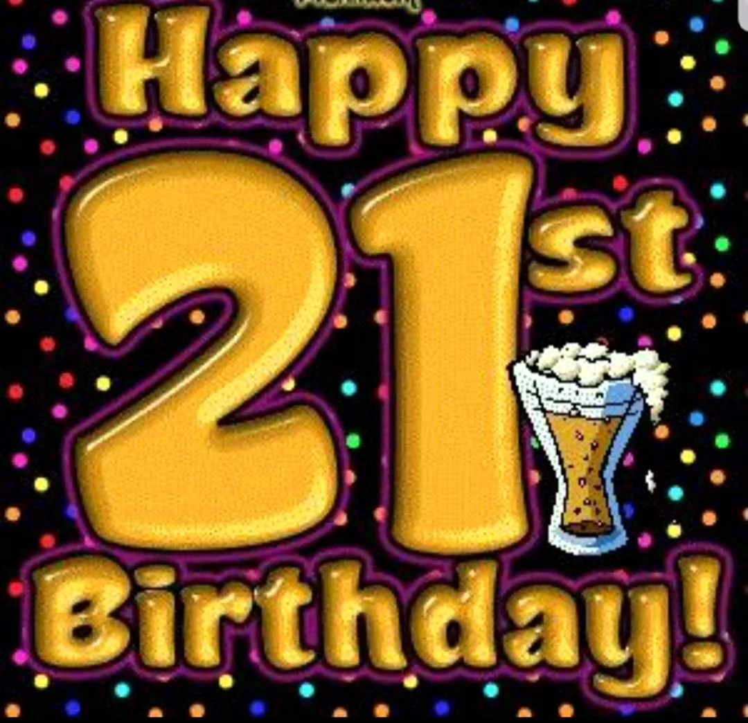 Поздравление с днем рождения 21 год. Открытка. Поздравление