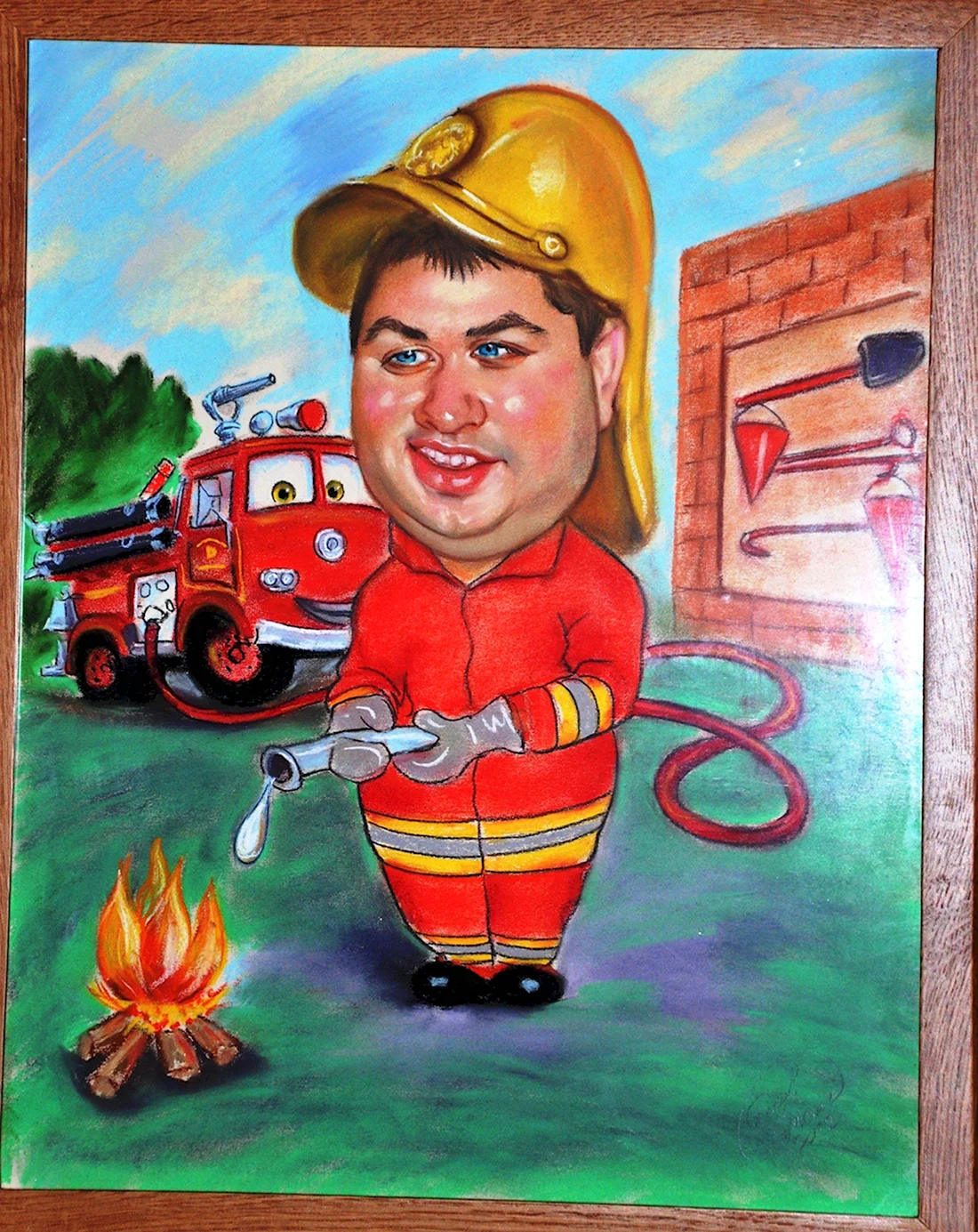 Рисунки на пожарную тематику. Прикольная открытка