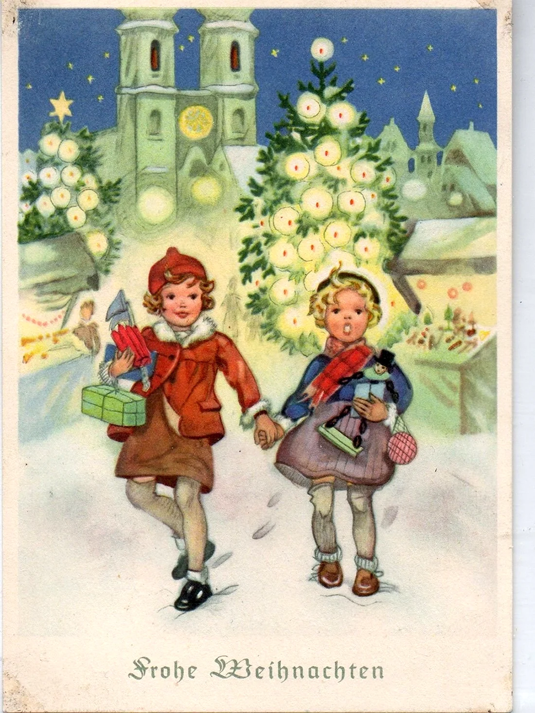 Рождественская открытка в Германии открытка