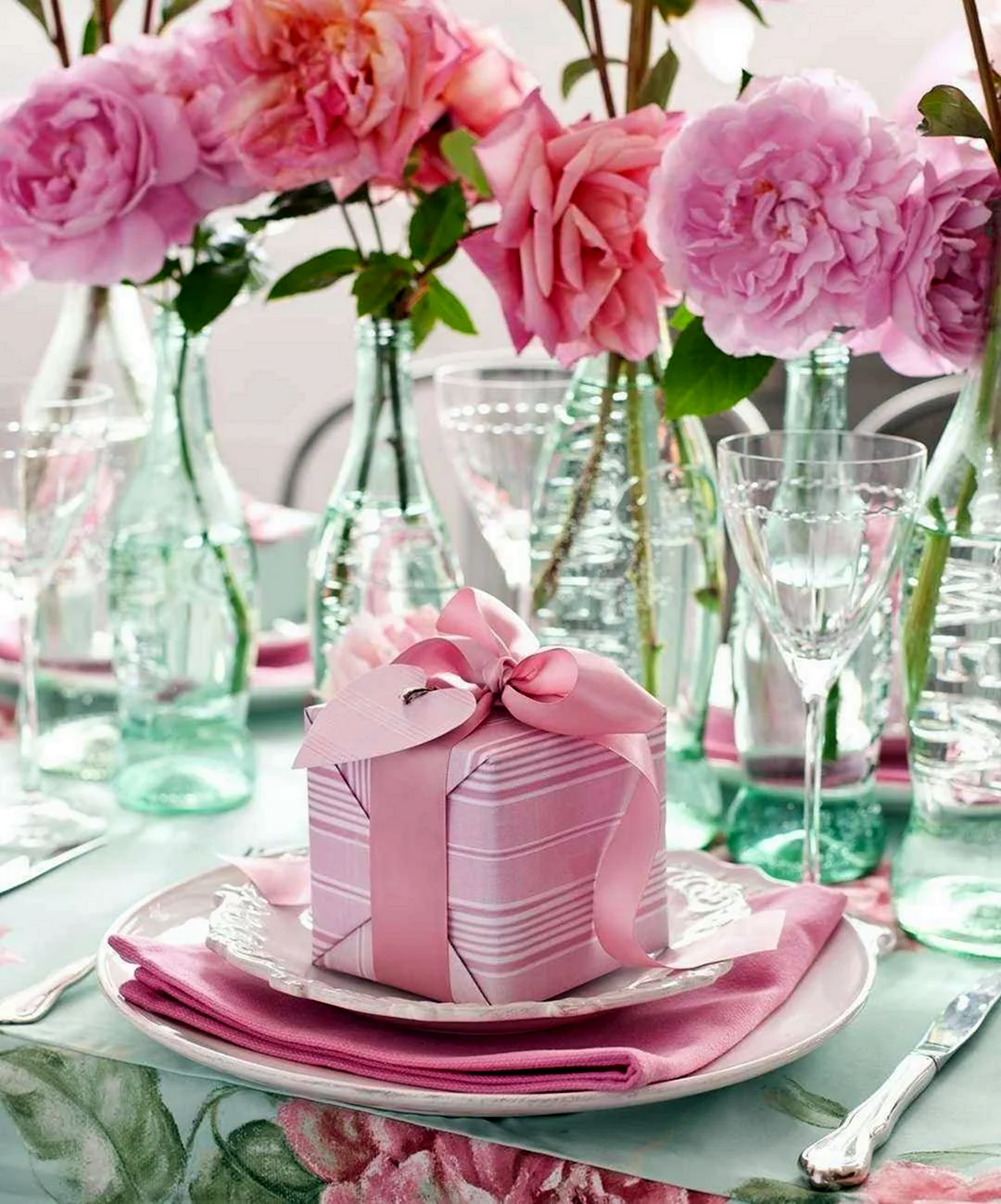 Розовая свадьба. Свадебная открытка