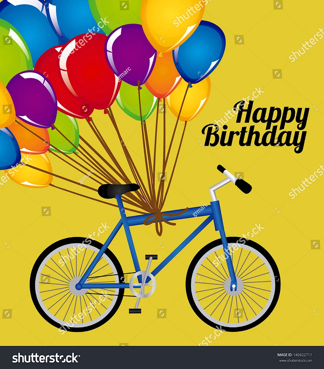 С днем рождения мальчику велосипедисту. Открытка с поздравлением