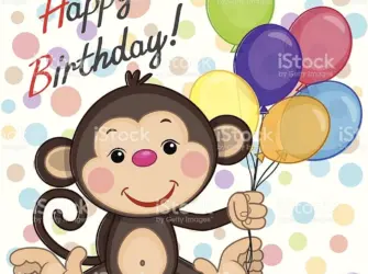 С днём рождения обезьянка. Открытка с Днем рождения. Поздравление с Днем рождения