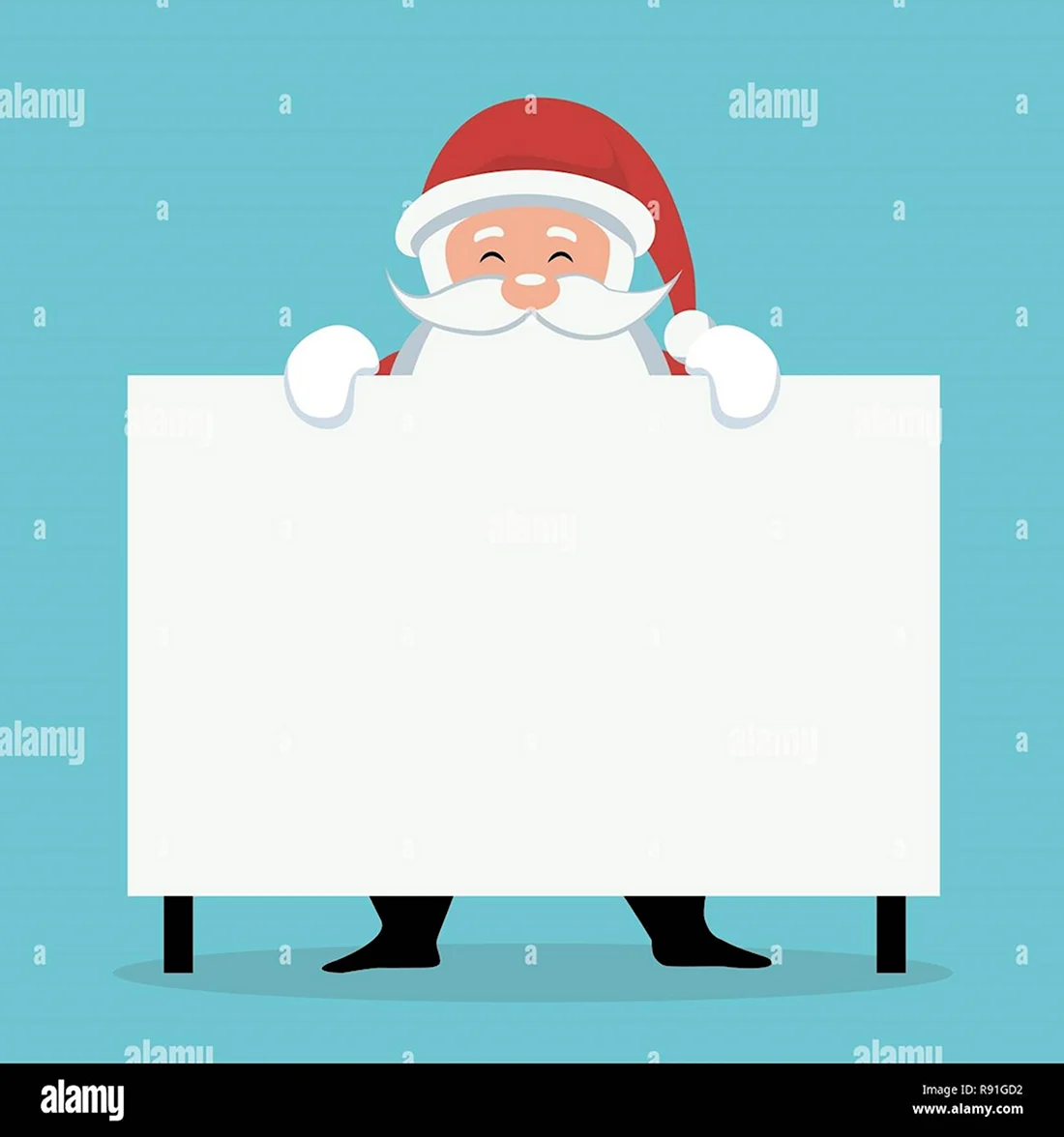 Санта выглядывает Постер открытка