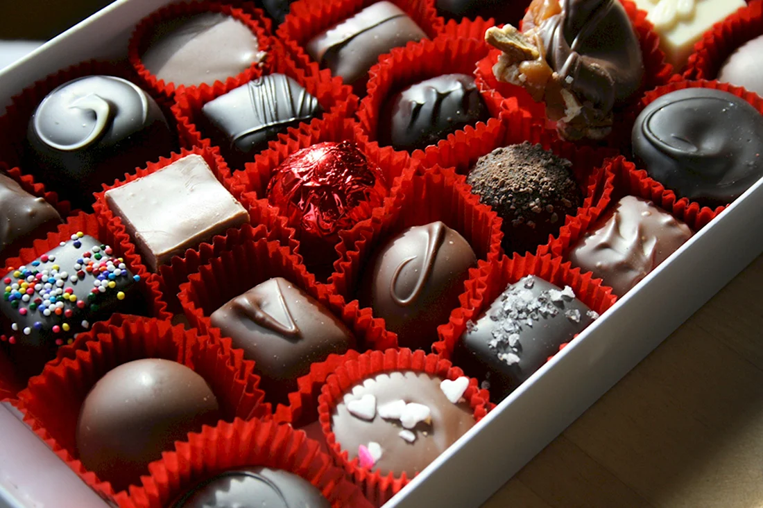 Шоколадные конфеты. Поздравление на праздник