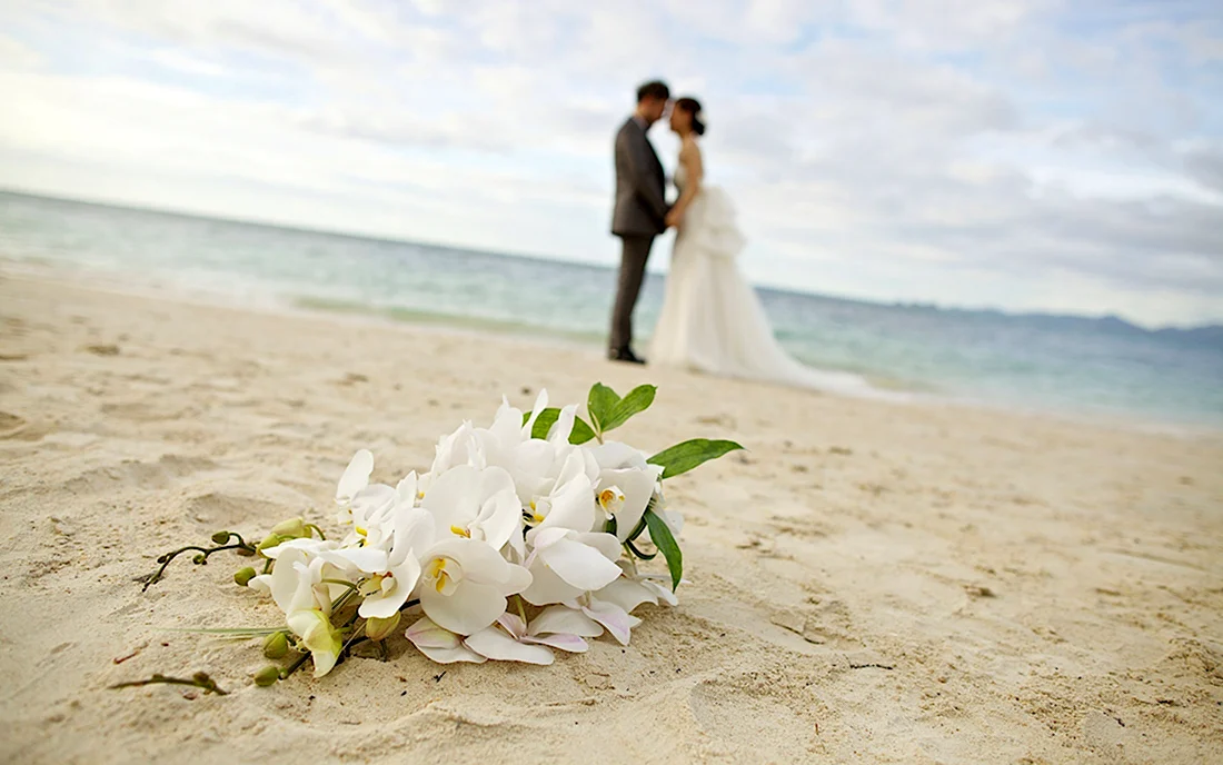 Свадьба на пляже. Свадебная открытка