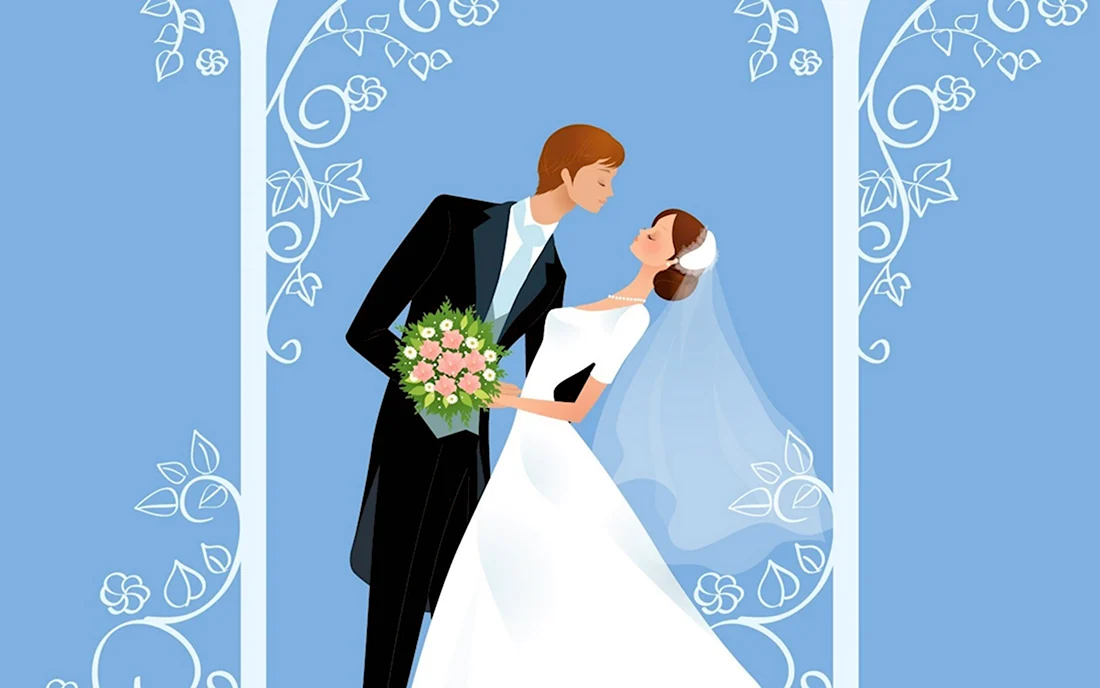 Свадебная открытка жених и невеста. Свадебная открытка