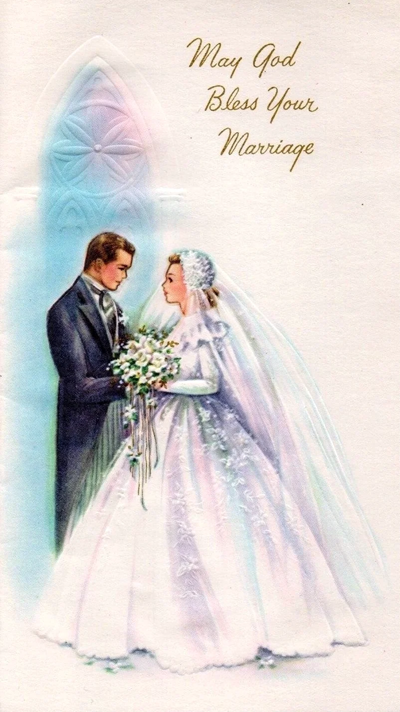 Свадебные открытки ретро. Свадебная открытка