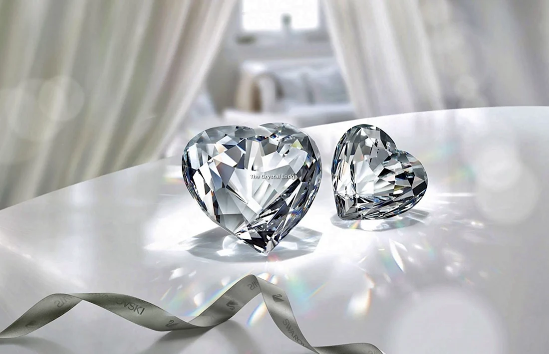 Swarovski Crystal Brilliant Heart. Свадебная открытка