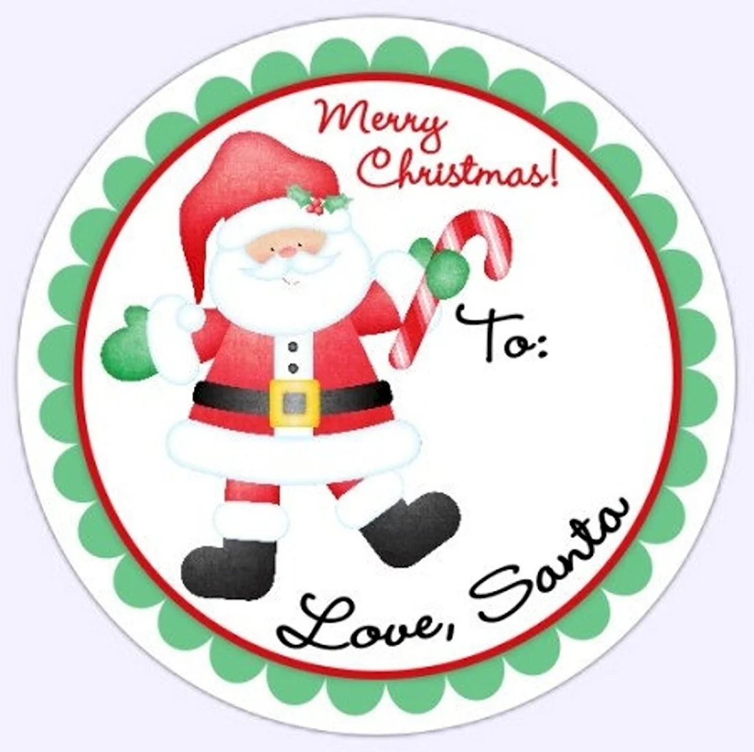 Тайный Санта наклейка на подарок открытка