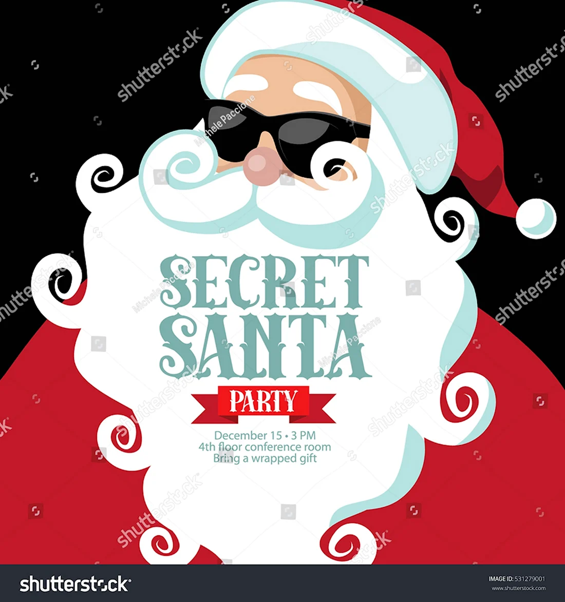 Тайный Санта плакат открытка