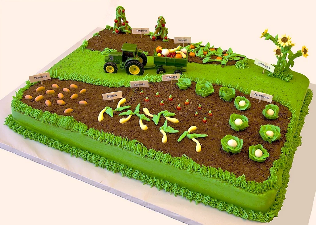 Торт для фермера. Прикольная открытка