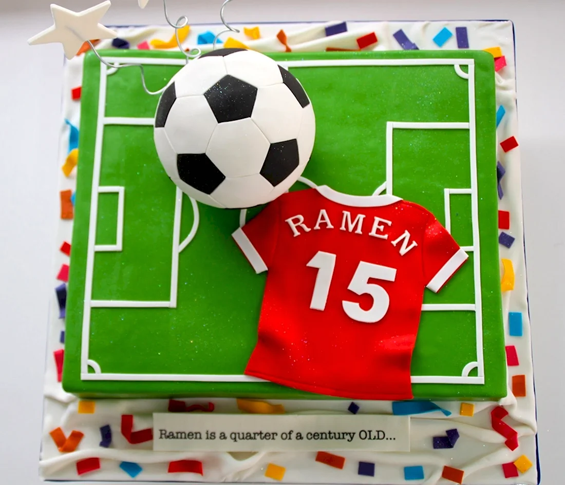 Торт футбольный для мальчика 15 лет. Поздравление на праздник