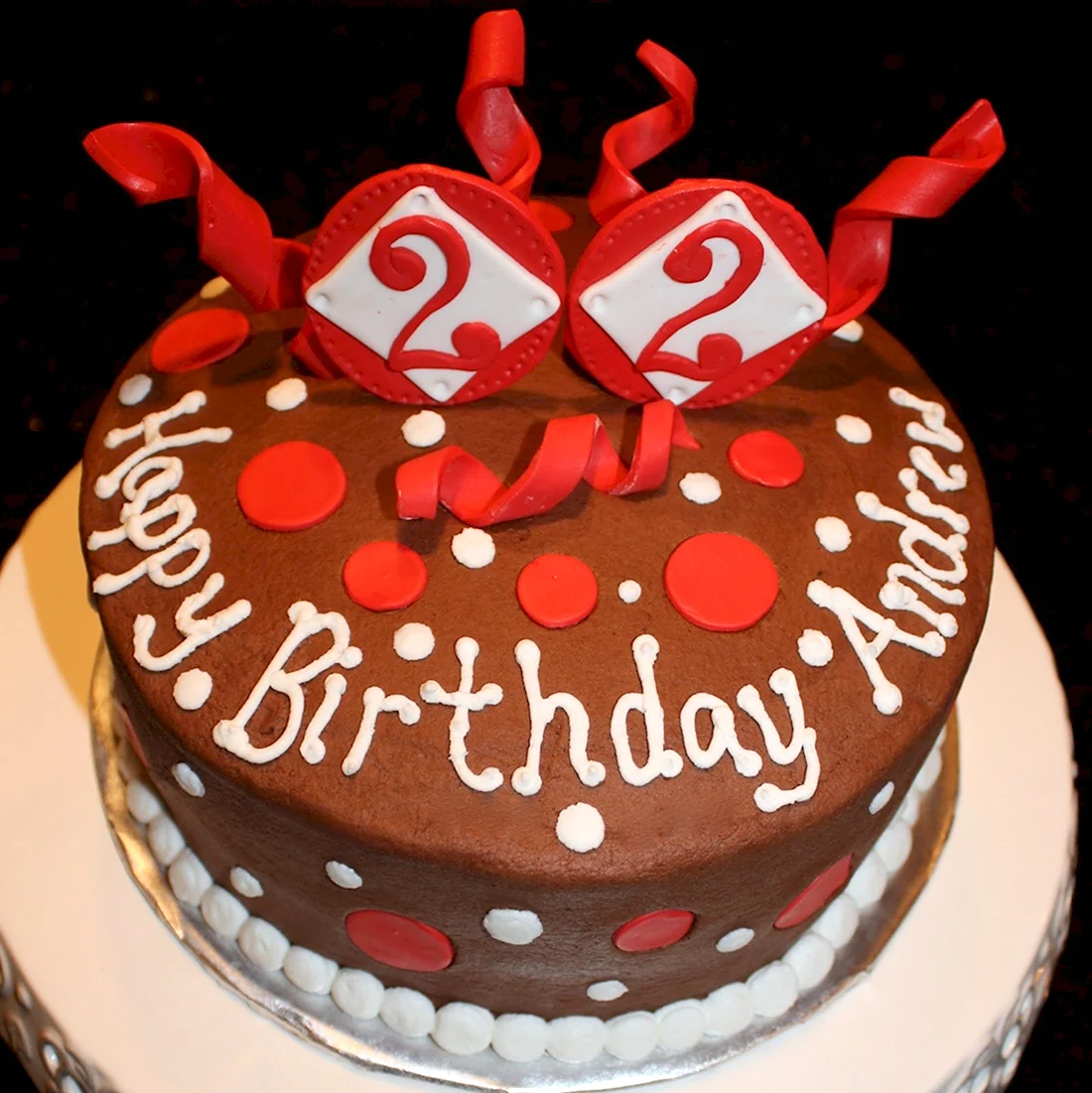 Торт на день рождения 22 года. Открытка. Поздравление