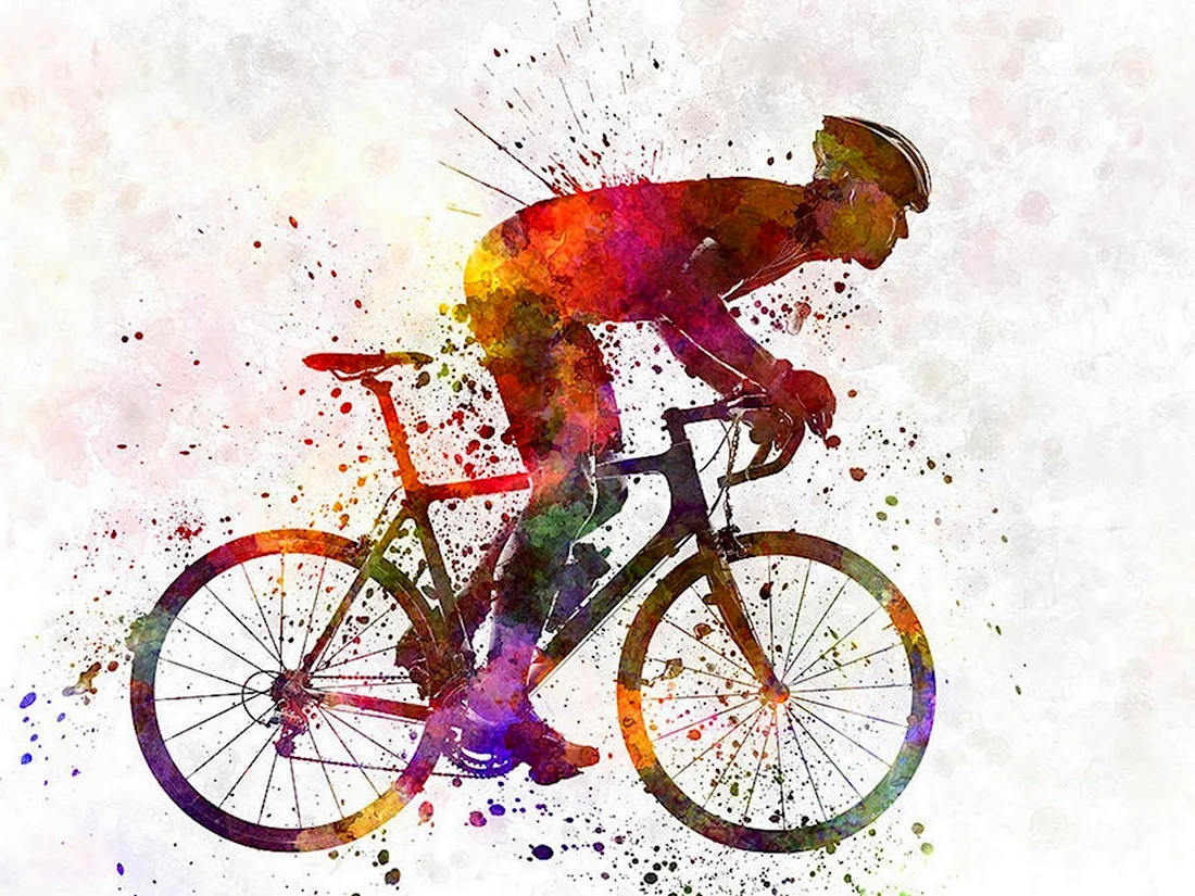 Велосипедист арт. Поздравление на праздник
