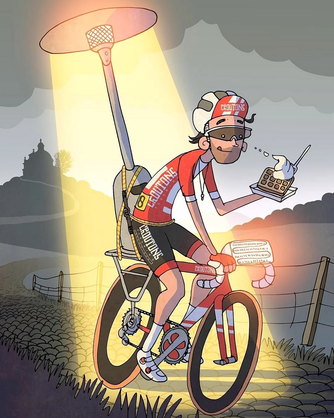 Велосипедист карикатура. Поздравление на праздник