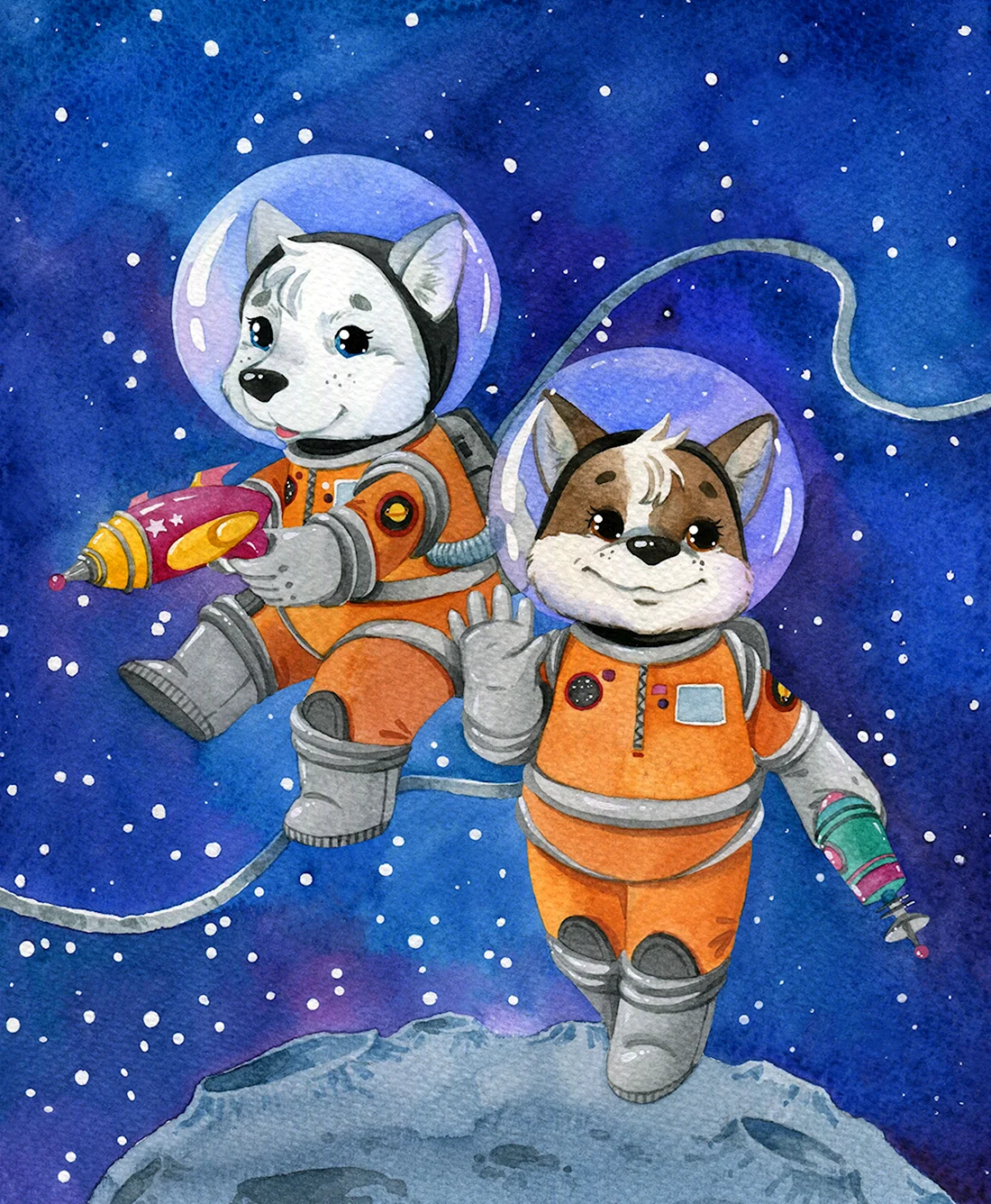 Животные в космосе для детей. Поздравление на праздник